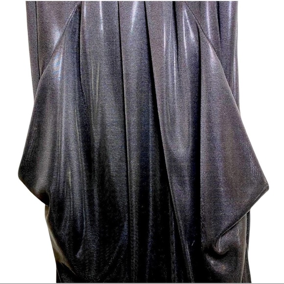 DVF LESLEY LIQUID JERSEY WHIMSYGOTH BLACK MINI COCKTAIL DRESS GOTH NYE PARTY, 0 - Picture 7 of 10